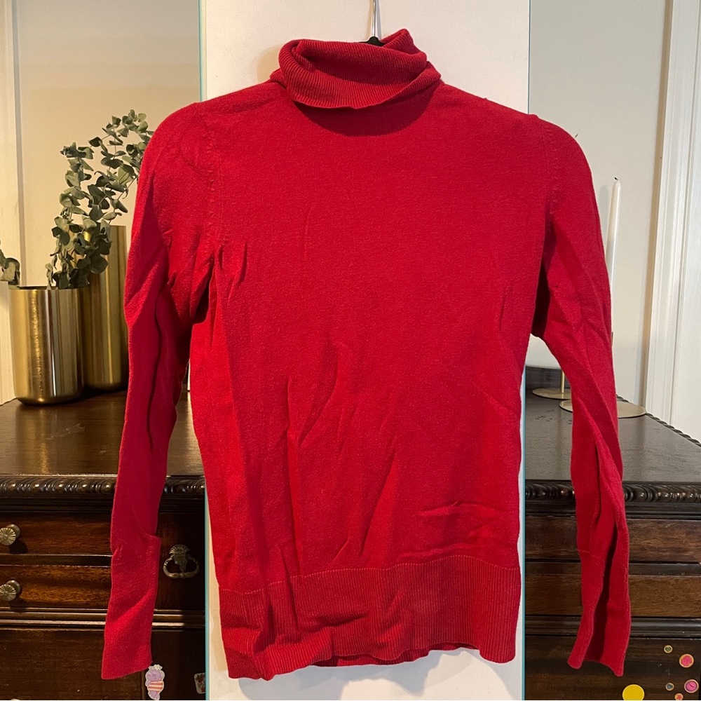eddie bauer red turtleneck sweater